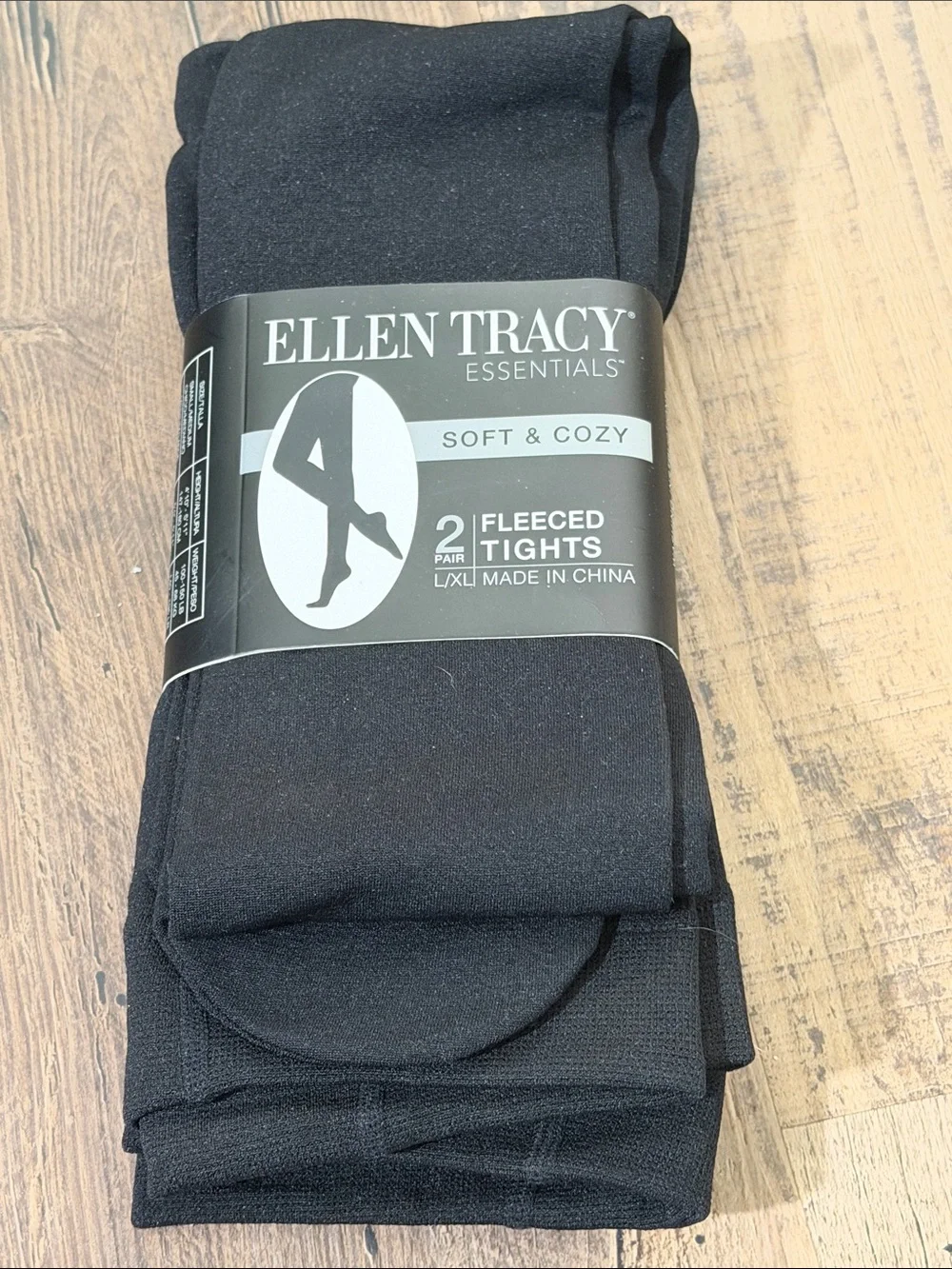Ellen Tracy Black Fleece-Lined Tights - Pack of 2